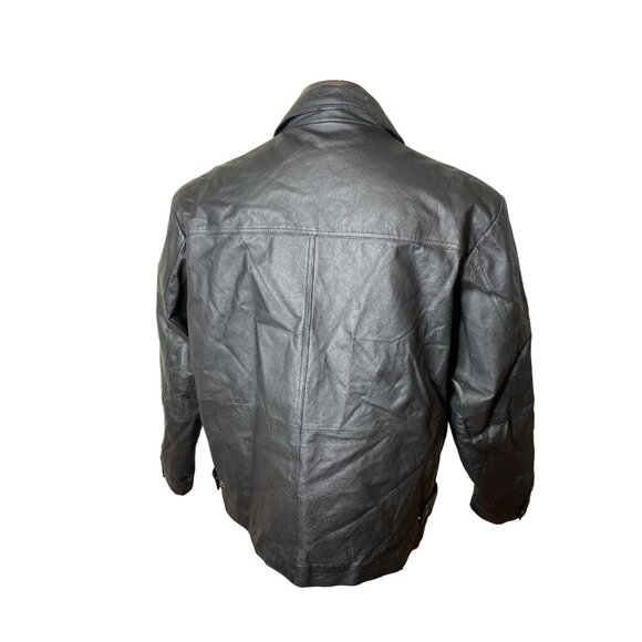 Mens Black Leather Jacket International Male Size XL u - Picture 3 of 10